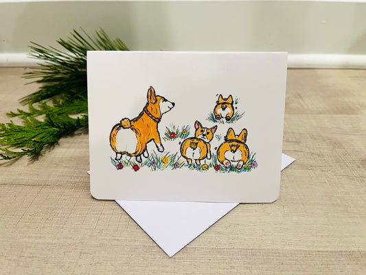 Corgis Handmade Greeting Card