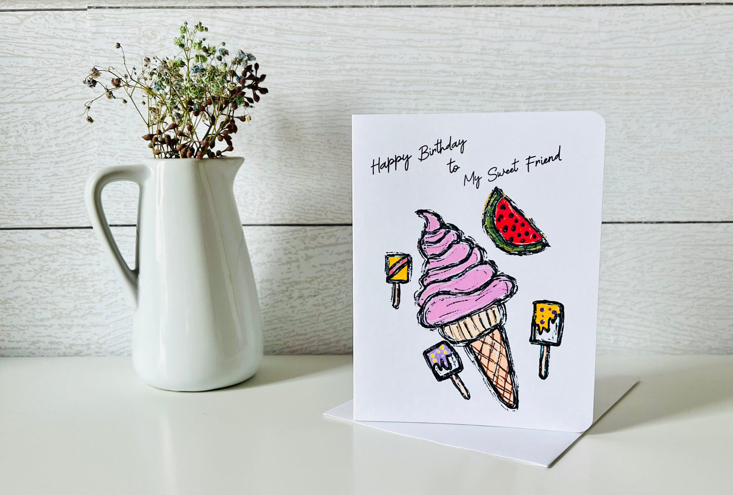 Sweet Friend Handmade Birthday Greeting Card