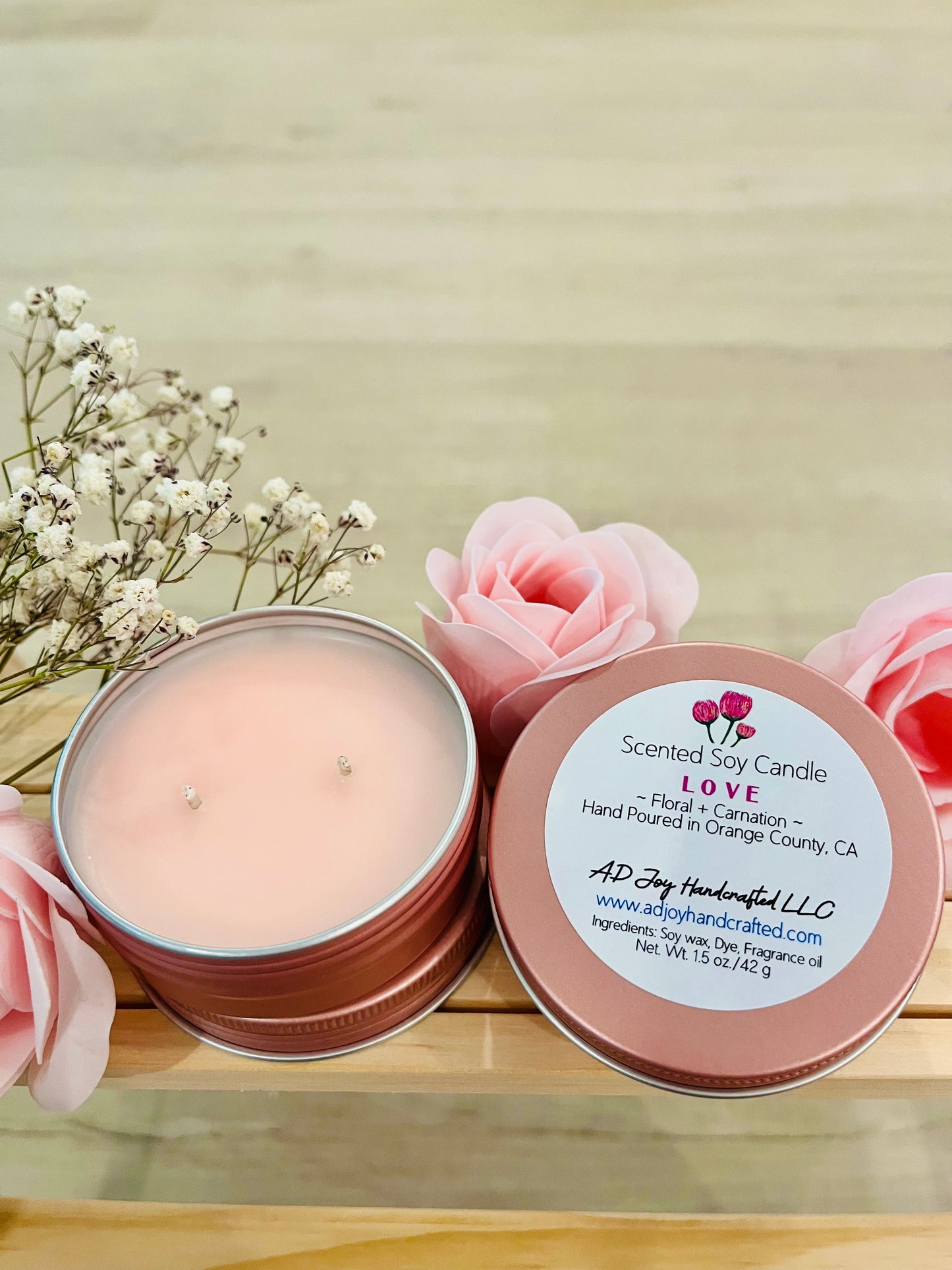 Floral Aroma Hand Poured Soy Candle 1.5oz
