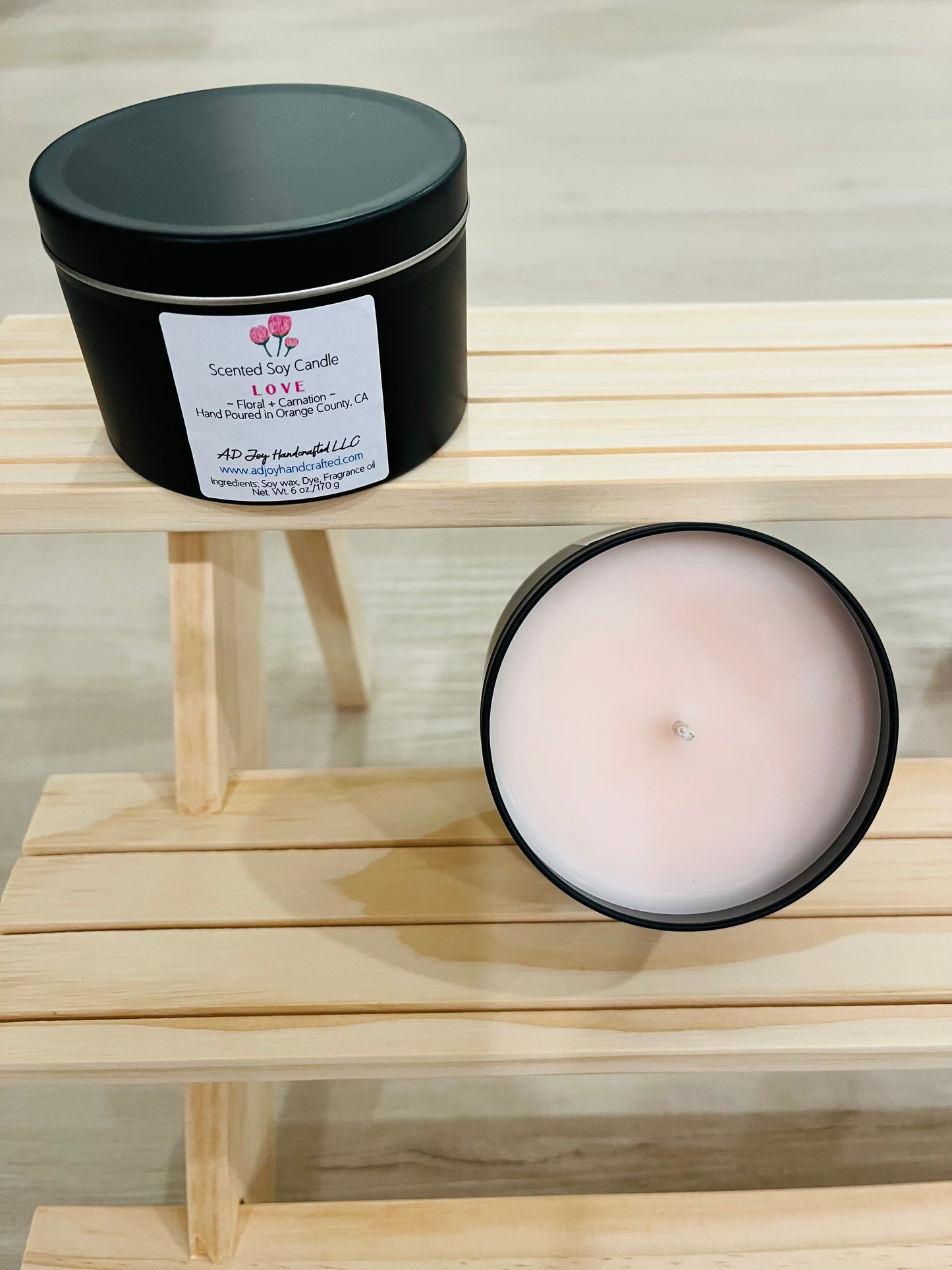 Floral Aroma Hand Poured Soy Candle 6oz