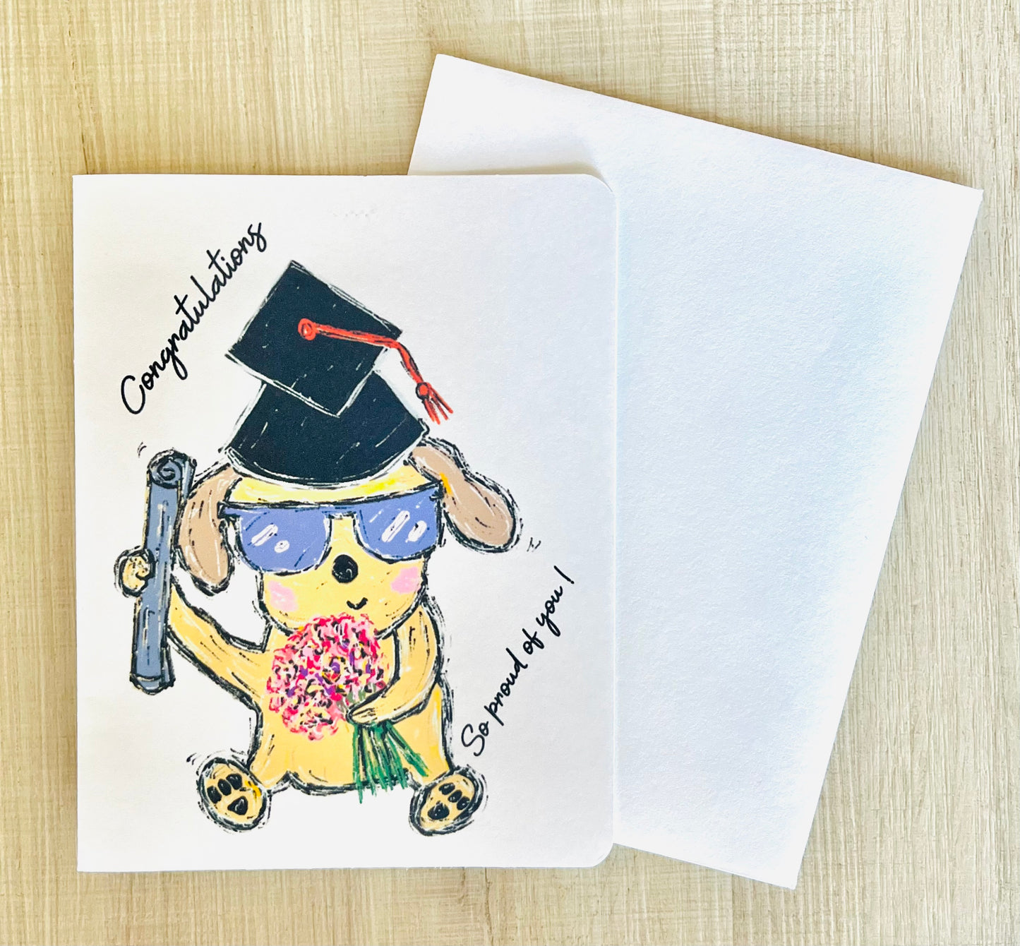 Proud Dog Handmade Graduation Greeting Card
