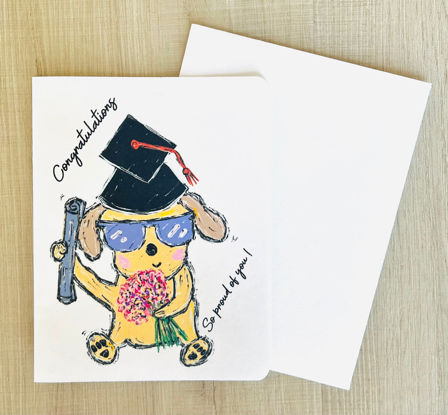 Proud Dog Handmade Graduation Greeting Card