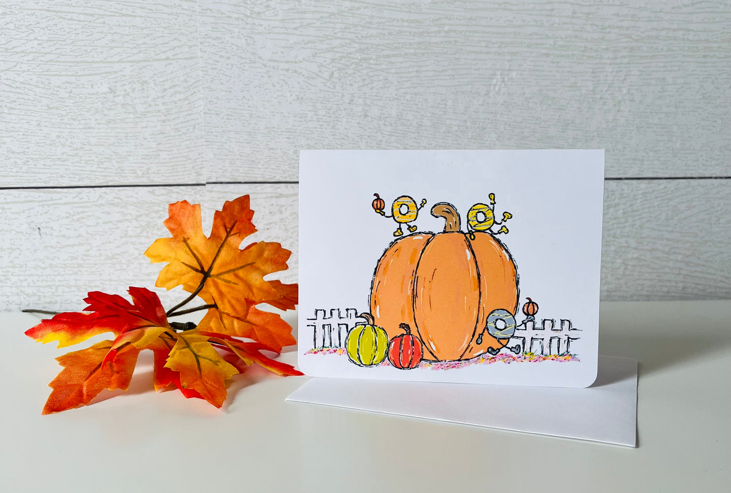 Autumn Pumpkin Patch Handmade Holiday Greeting Card