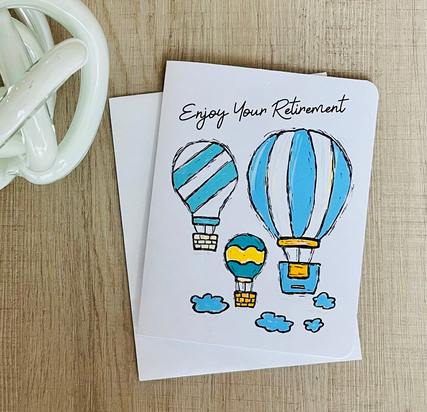 Hot Air Balloons Handmade Retirement Greeting Card