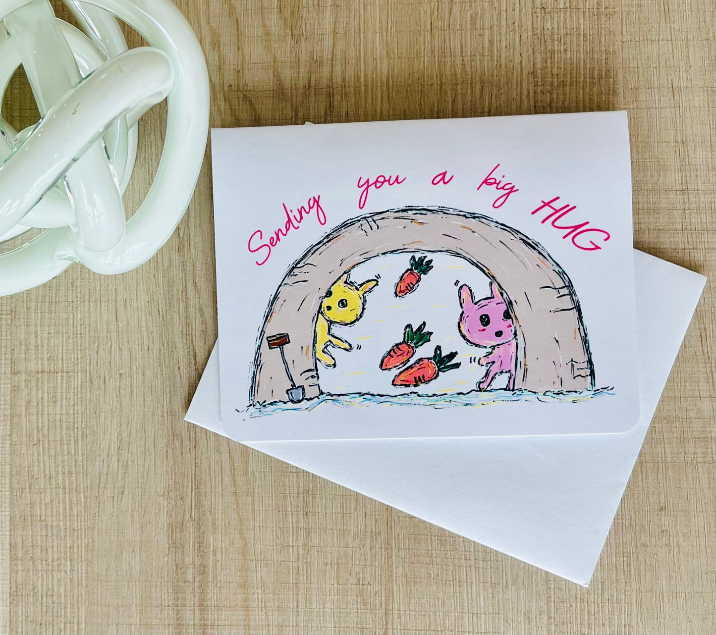 Sending You a Big Hug Handmade Encouragement Greeting Card