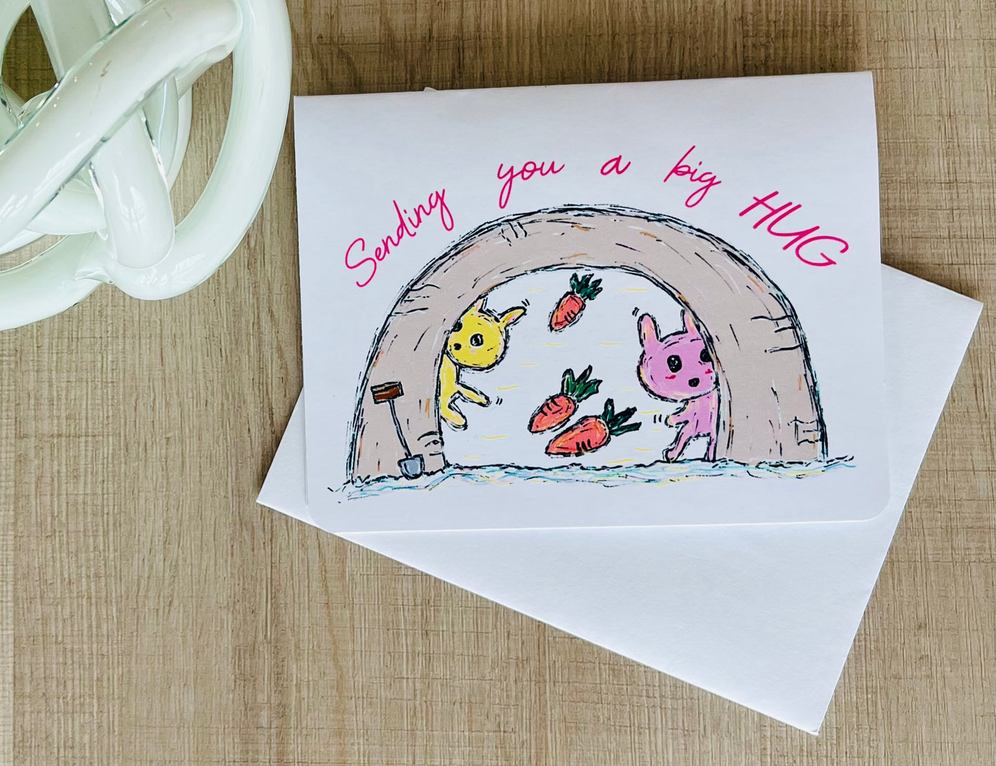 Sending You a Big Hug Handmade Encouragement Greeting Card
