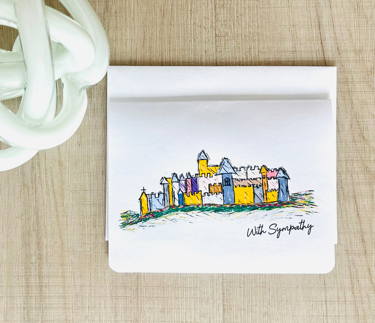 Tranquil Castles Handmade Sympathy Greeting Card
