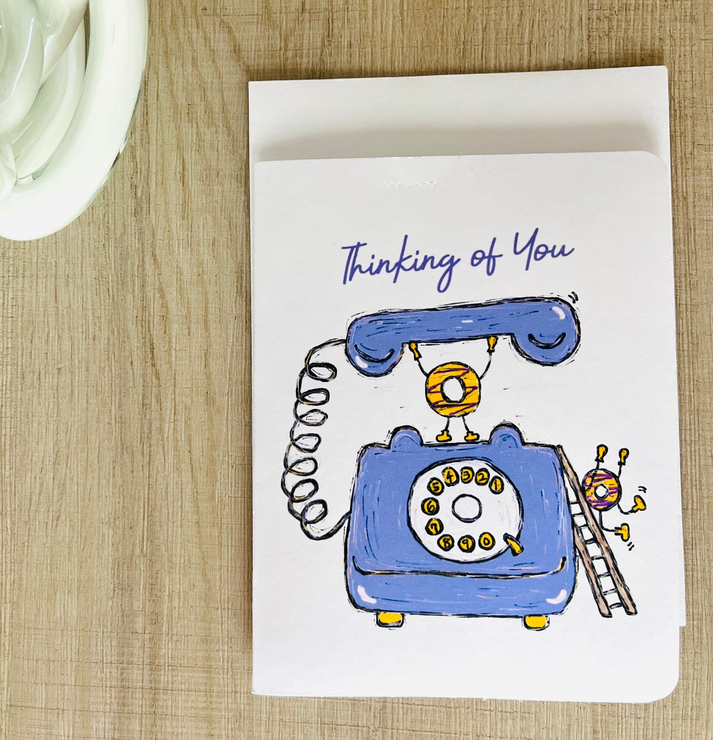 Classic Telephone Thinking of You Handmade Greeting Card