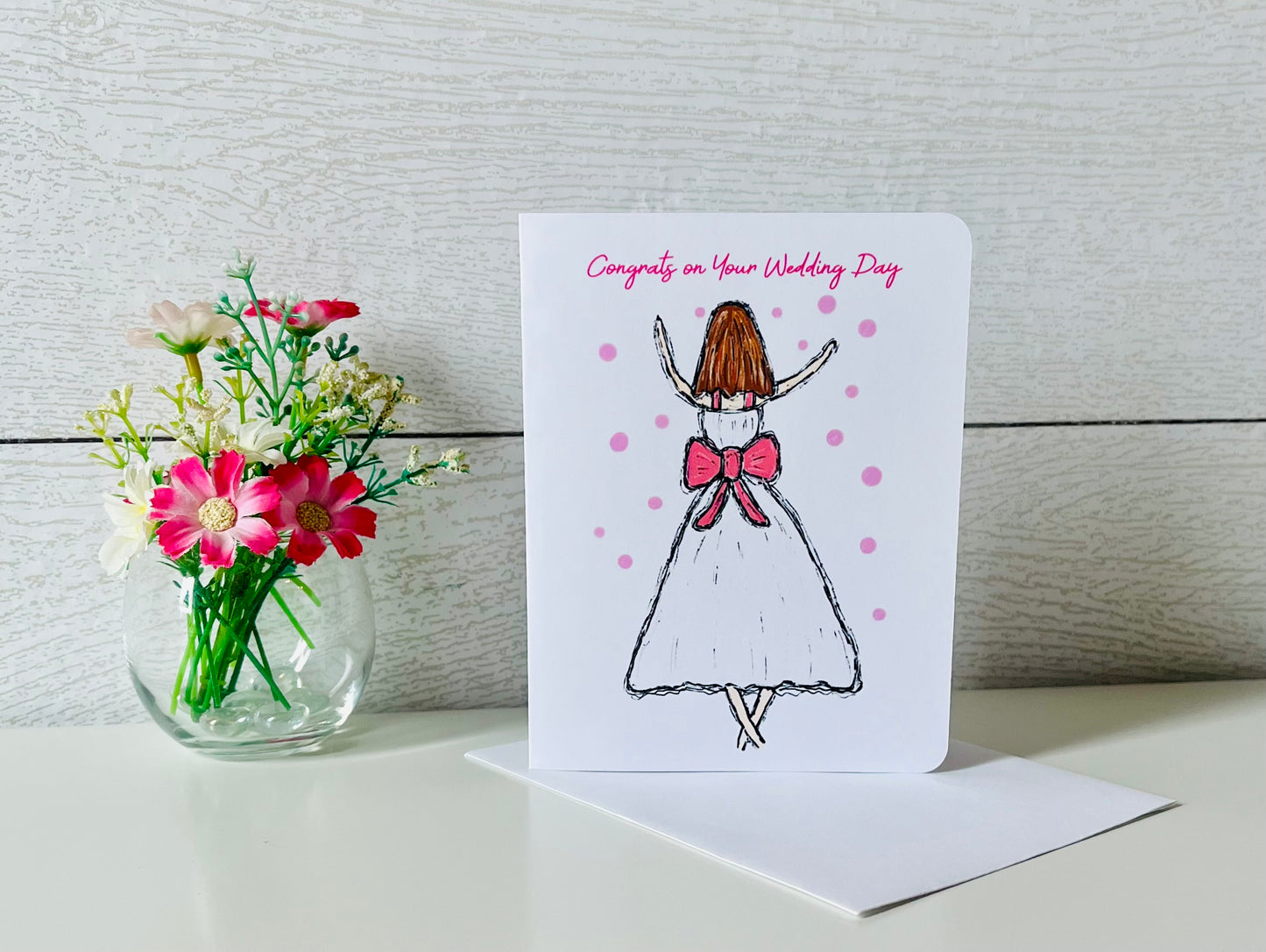 Joyful Bride Handmade Wedding Greeting Card