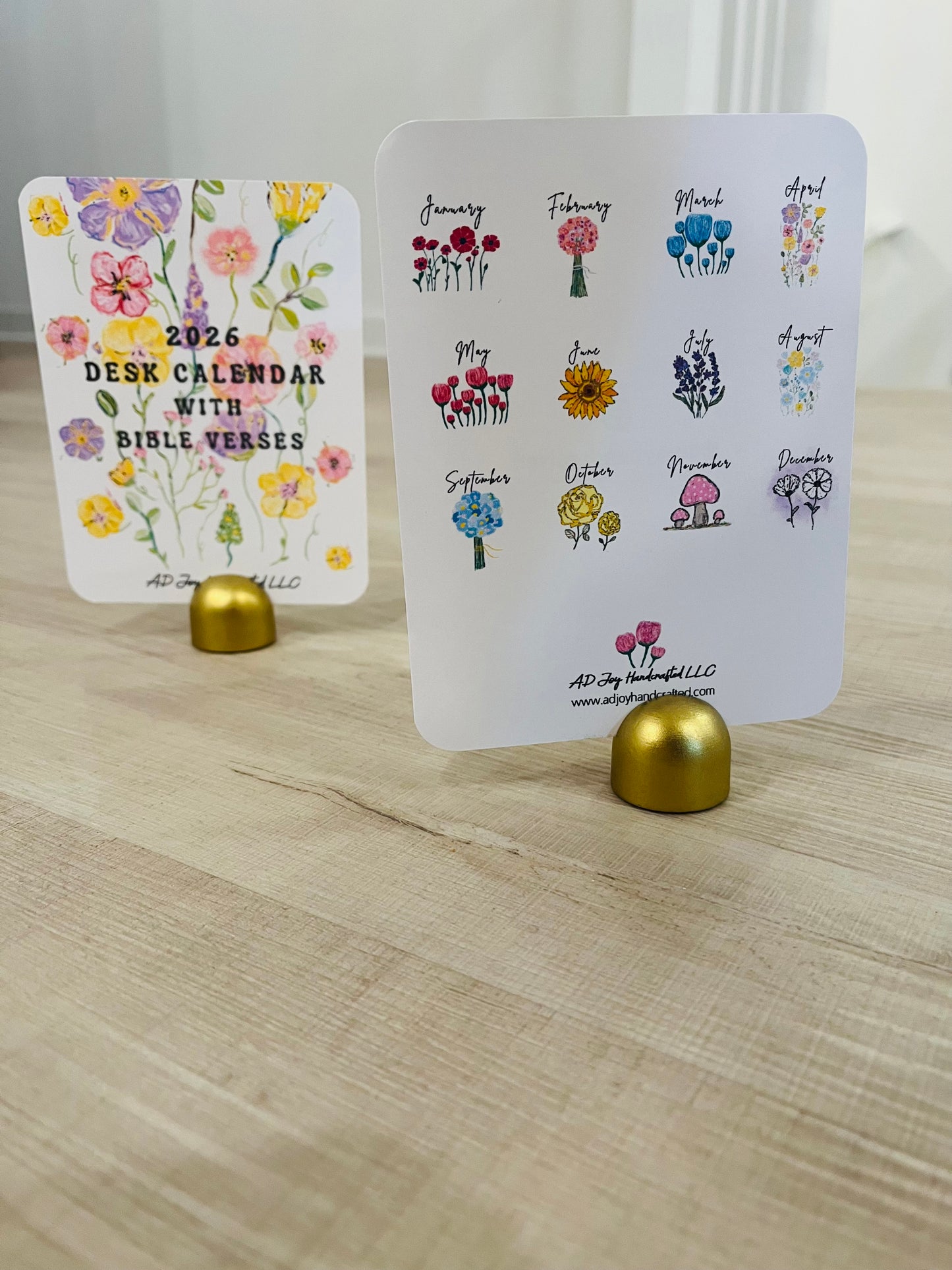 Original Art Handmade 2026 Bible Verse Desk Calendar