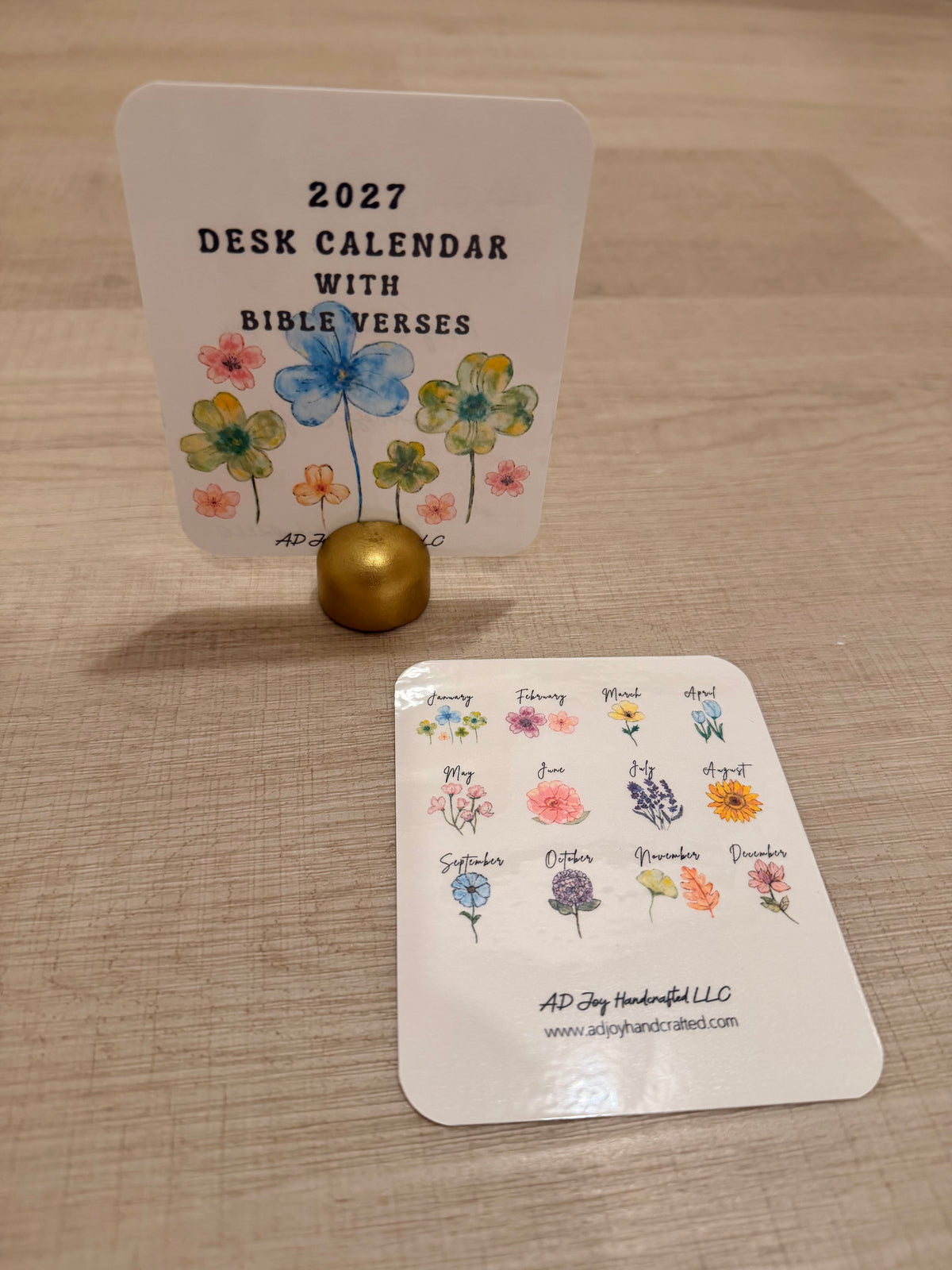 Original Art Handmade 2027 Bible Verse Desk Calendar (Buy 2 or More 10% off Special)
