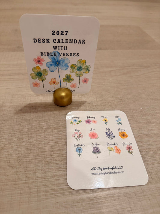 Original Art Handmade 2027 Bible Verse Desk Calendar (Buy 2 or More 10% off Special)