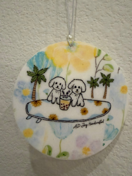 Air Freshener Surfboard Dog Design 2 Bulk Order (QTY 12)