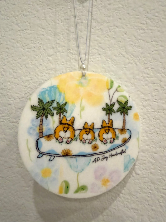 Air Freshener Surfboard Dog Design 1 Bulk Order (QTY 12)