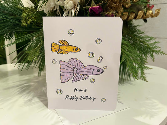 Bubbly Birthday Handmade Birthday Greeting Card