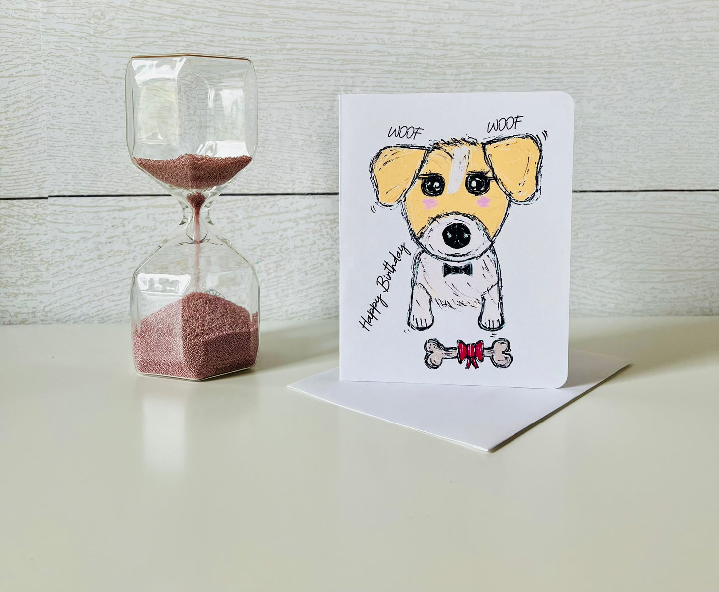 Jack Russell Puppy Handmade Birthday Greeting Card