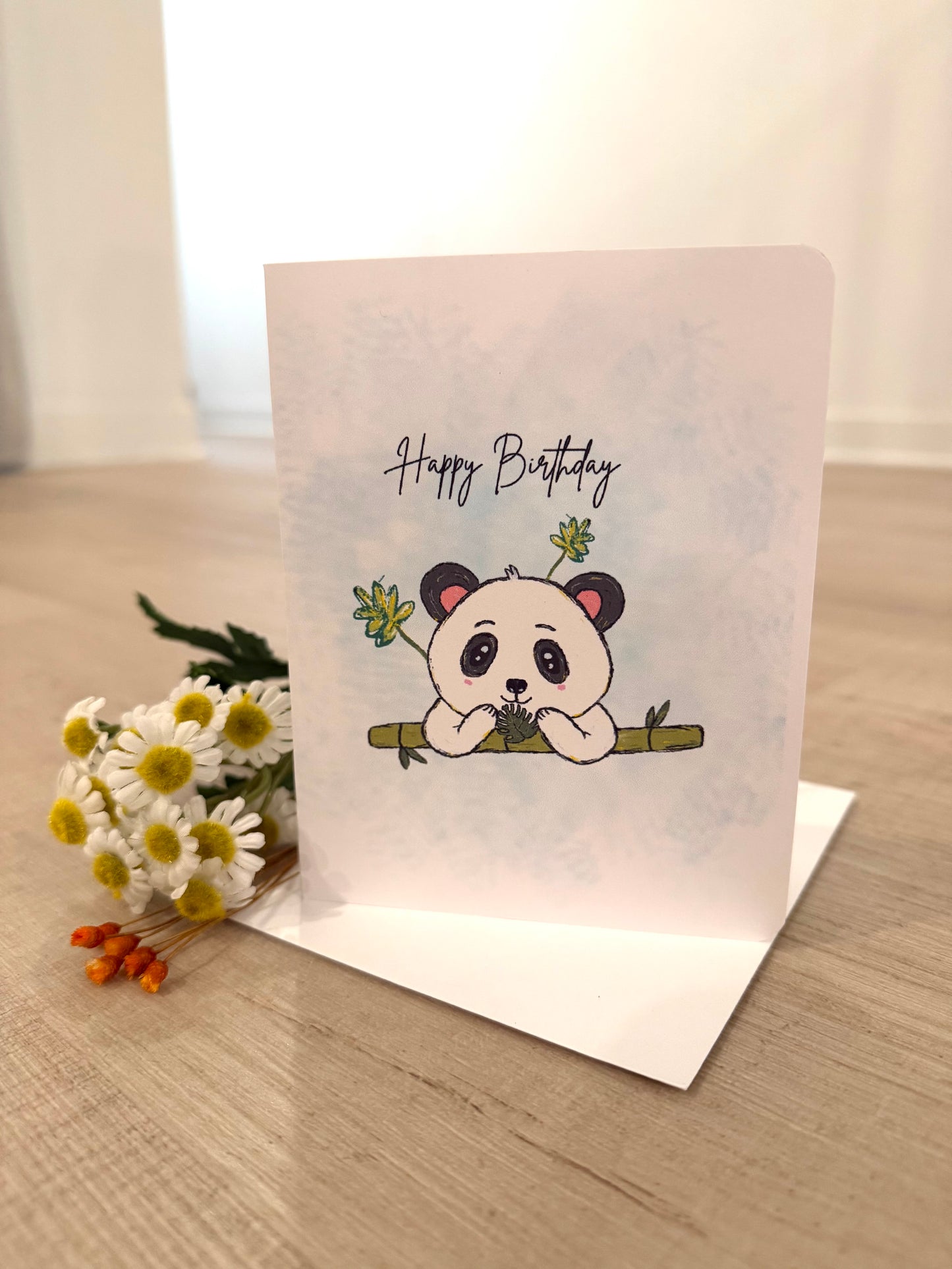 Panda Handmade Birthday Greeting Card