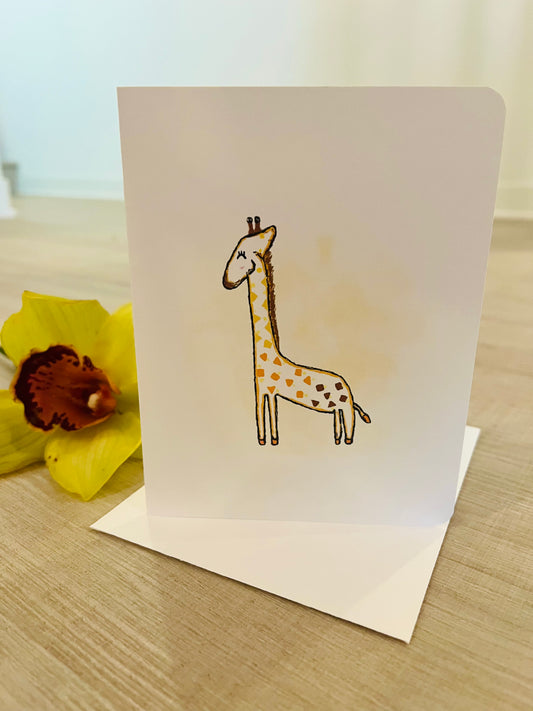 Giraffe Handmade Birthday Greeting Card