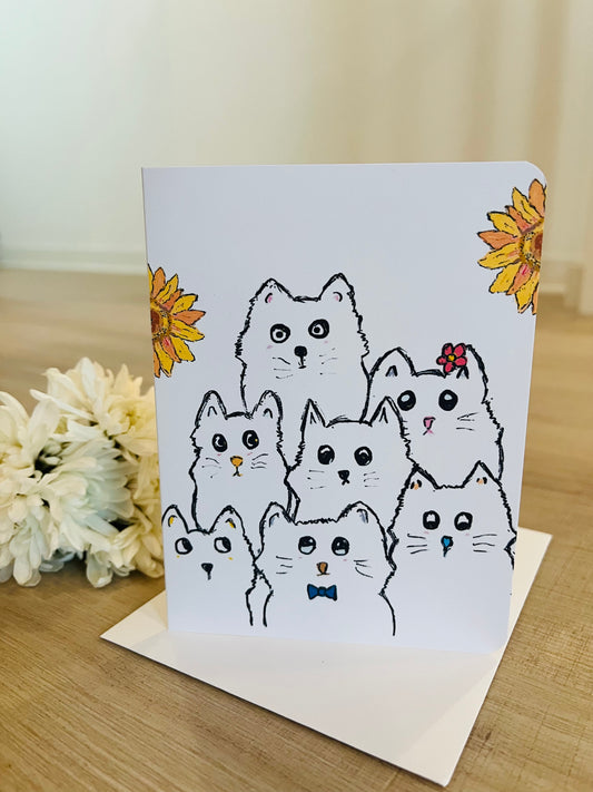 Kitties Handmade Birthday Greeting Card