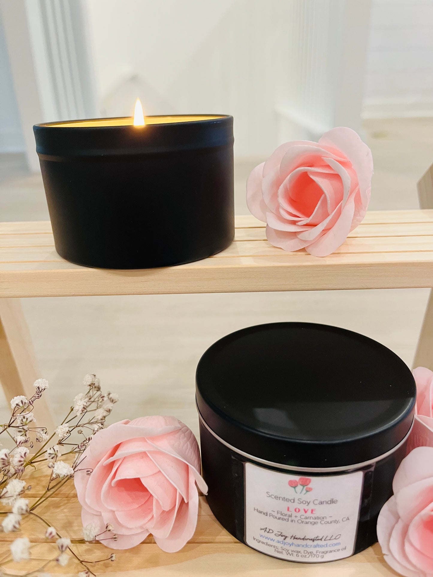 Floral Aroma Hand Poured Soy Candle 6oz