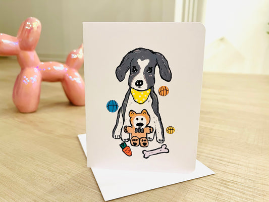 Adorable Puppy Handmade Greeting Card