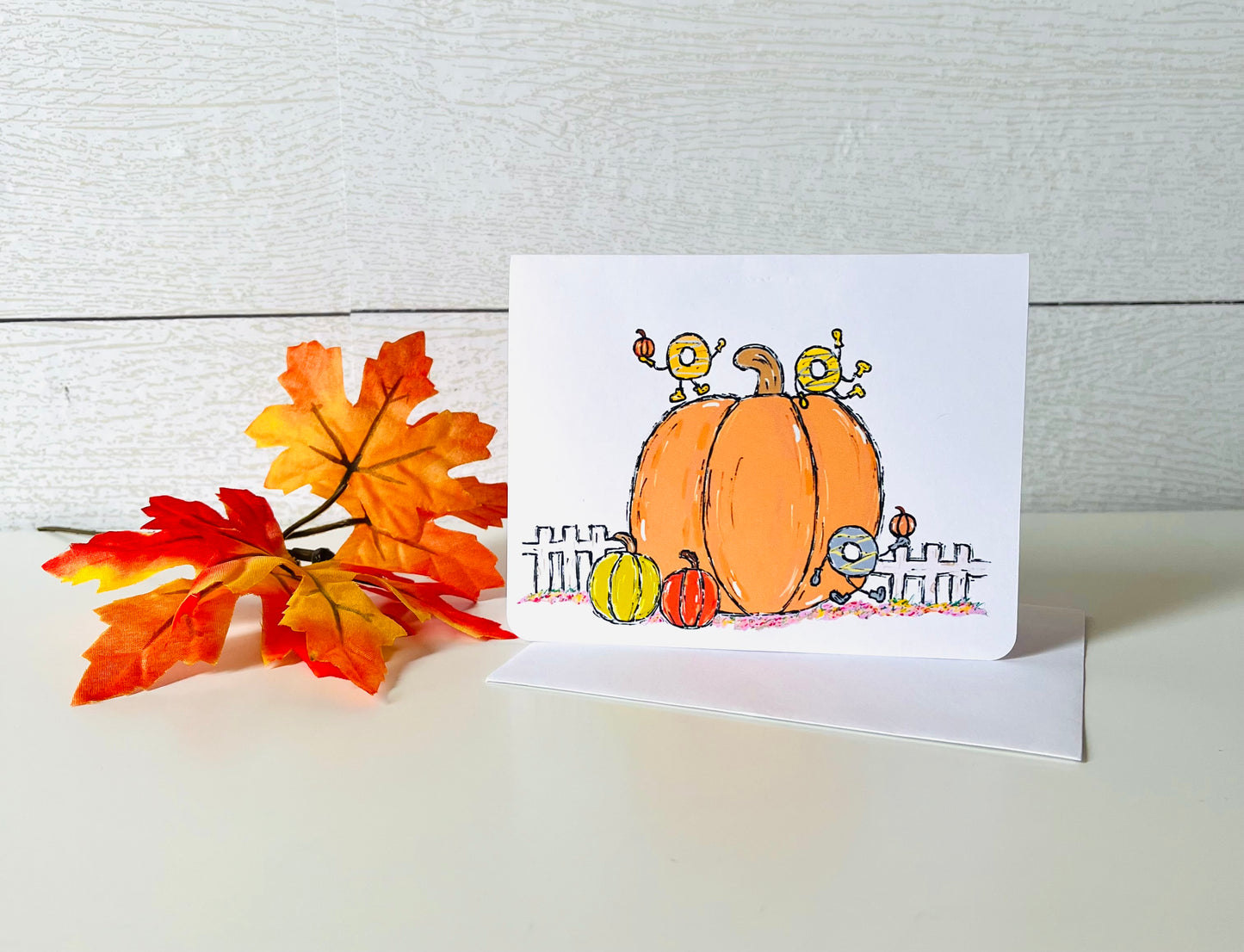 Autumn Pumpkin Patch Handmade Holiday Greeting Card