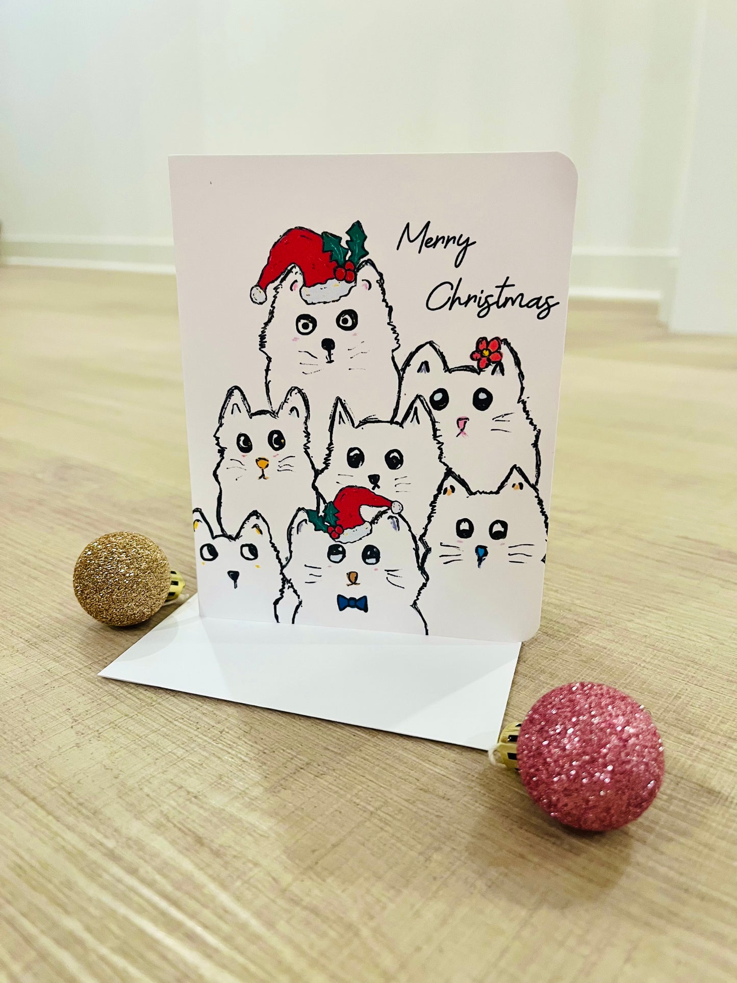 Holiday Greeting Card with Cats