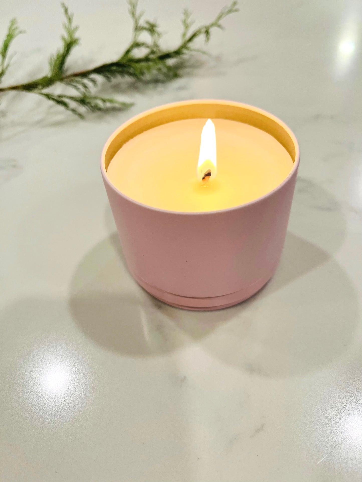 Floral Aroma Hand Poured Soy Candle 6oz Pink Tin