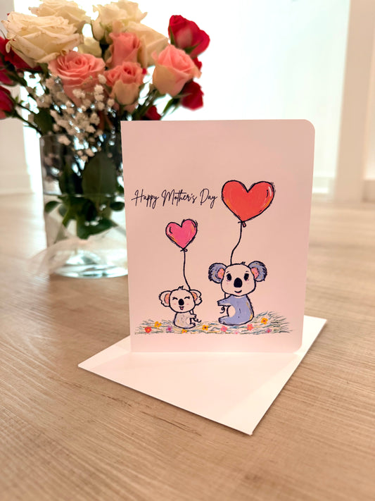 Sweet Koala Happy Mother's Day Handmade Greeting Card