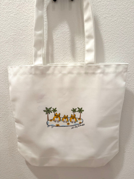 Tote Bag Surfboard Dog Design 1 Bulk Order (QTY 6)