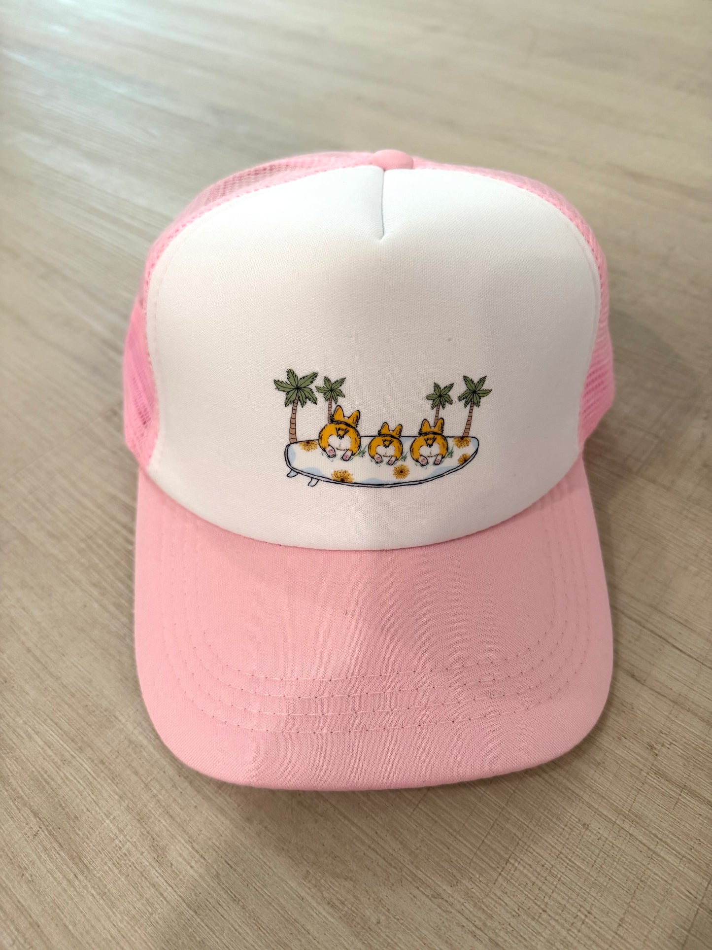 Trucker Hat Surfboard Dog Design 1 Bulk Order (QTY 6)