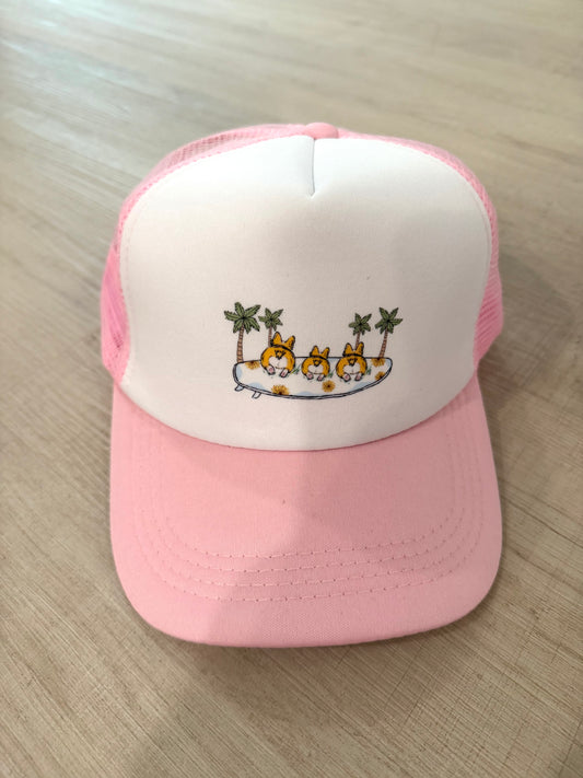 Trucker Hat Surfboard Dog Design 1 Bulk Order (QTY 6)